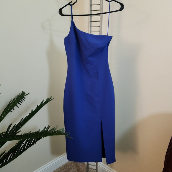 NWT Likely Vibrant Blue One-Shoulder Cassidy Dress 2 - Picture 2 of 8
